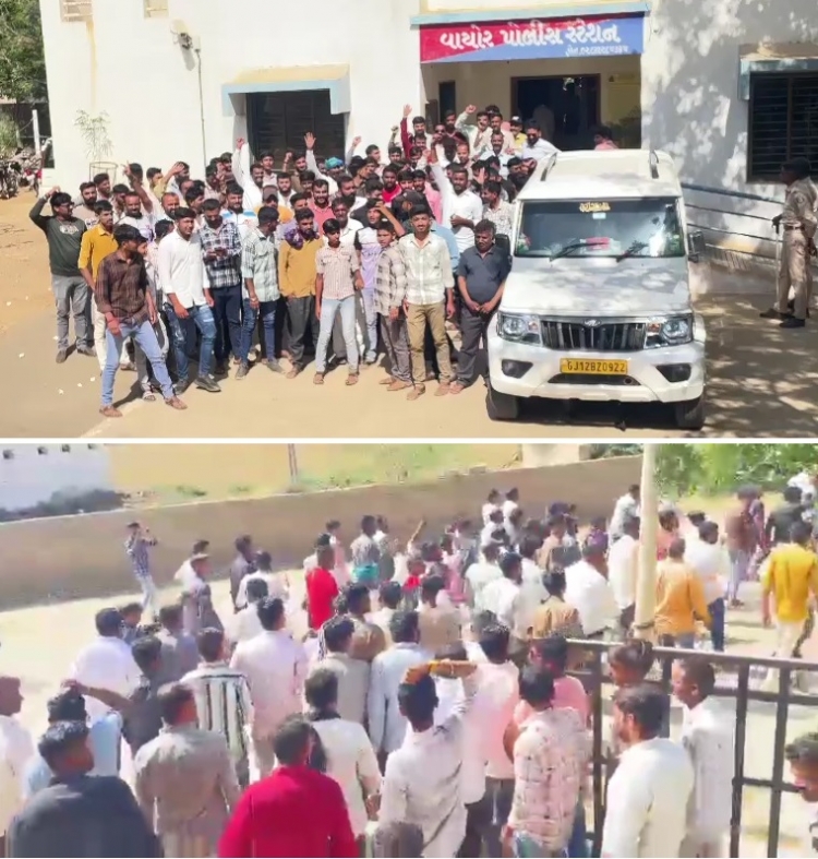 Chavda Rajput Rajputs protests against Vinod Chavda in Vayor Police detains 75 person ...